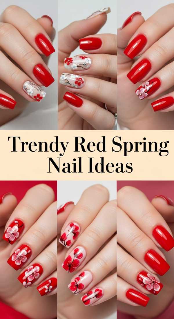 Trendy Red Spring Nail Ideas 69ee4193ee6ea