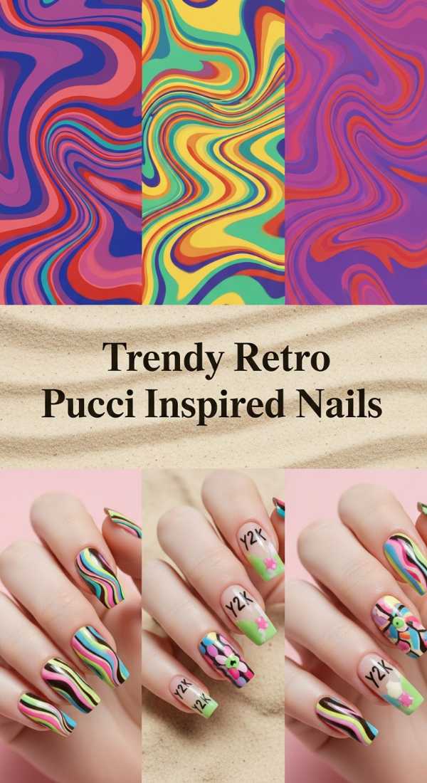Trendy Retro Pucci Inspired Nails 69f32d71cb64d