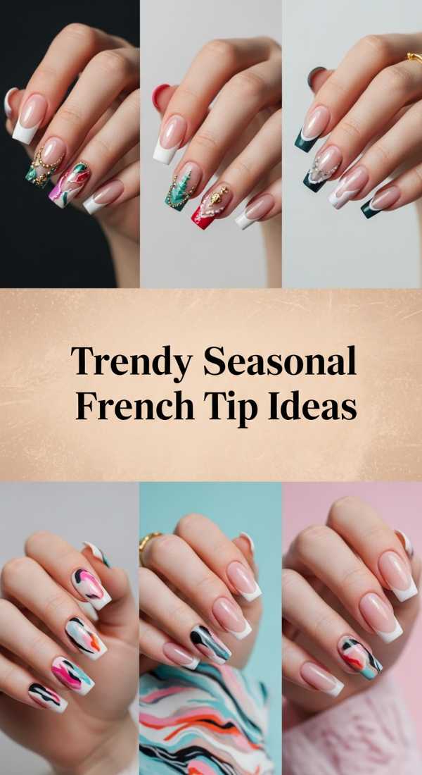 Trendy Seasonal French Tip Ideas 69e72cd26ff2b