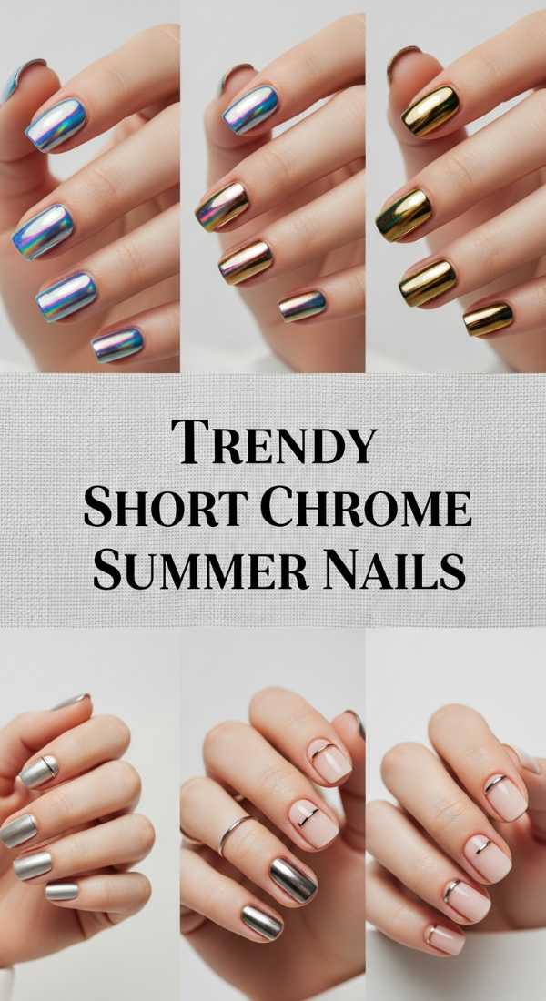 Trendy Short Chrome Summer Nails 69ee5929ccd9f