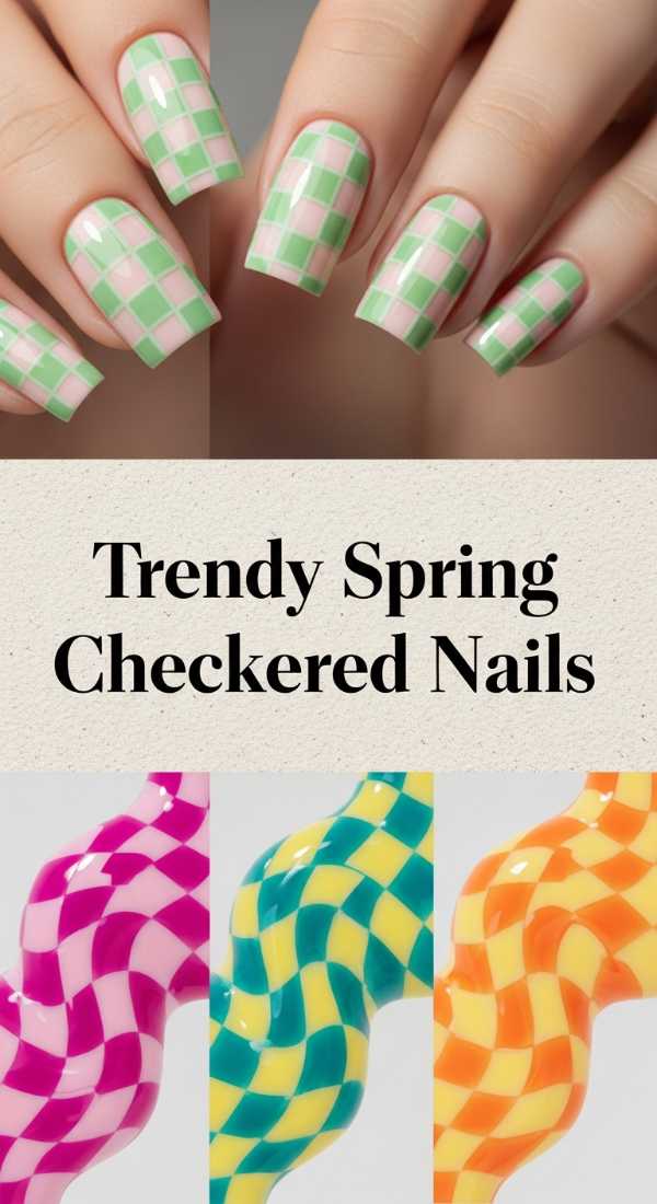 Trendy Spring Checkered Nails 69e4c0de6f933