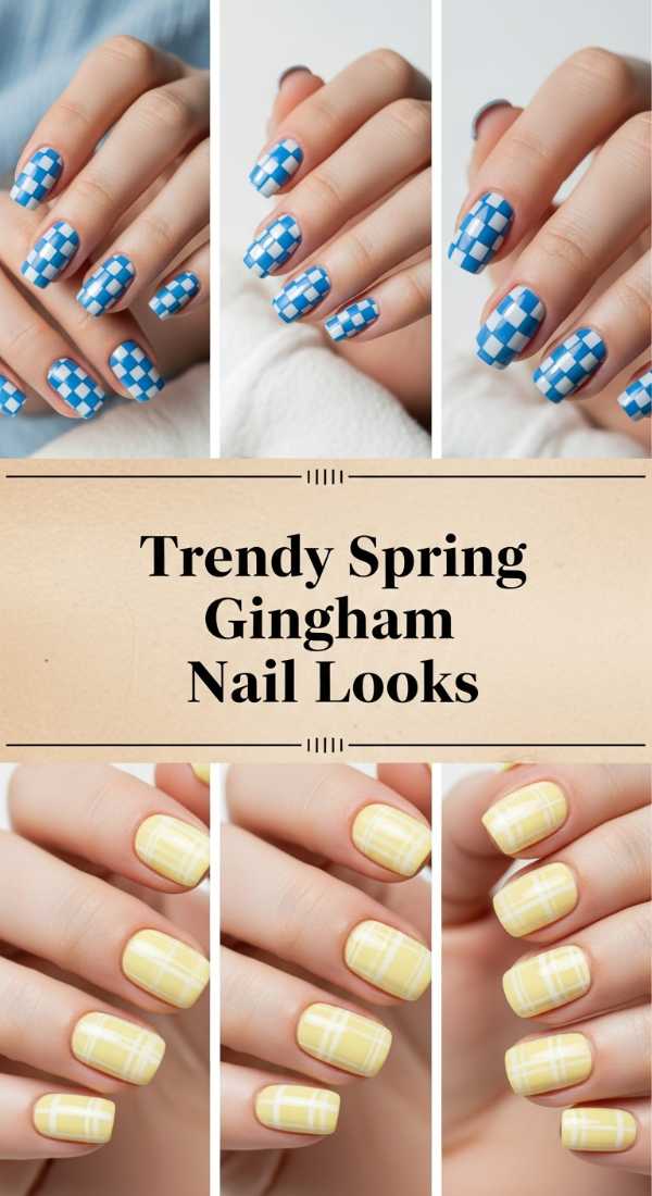 Trendy Spring Gingham Nail Looks 69ee41806f867