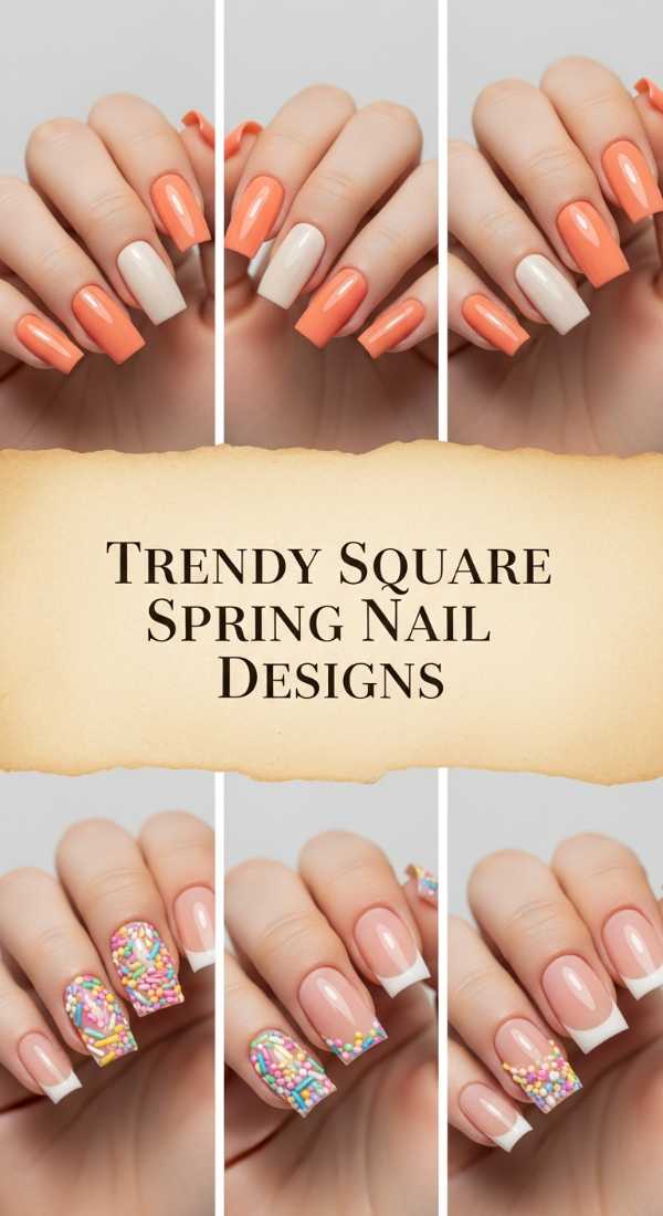 Trendy Square Spring Nail Designs 69e5f3f53e419