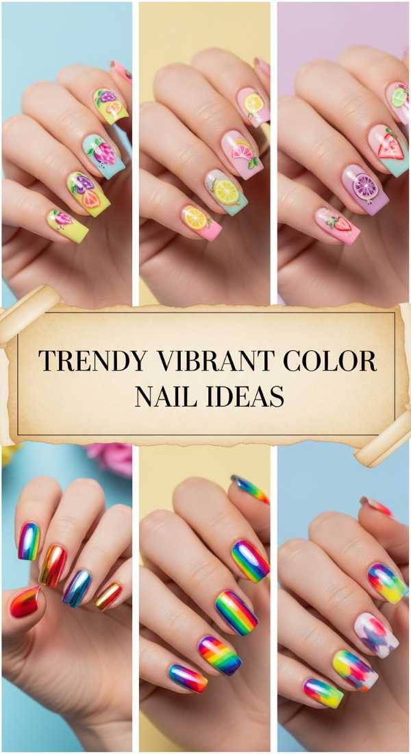 Trendy Vibrant Color Nail Ideas 69e350e93aa26