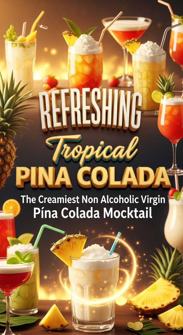 Tropical Non Alcoholic Virgin Pina Colada Mocktail 69ec8d5d9ab73