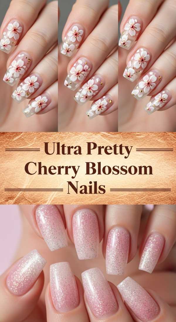 Ultra Pretty Cherry Blossom Nails