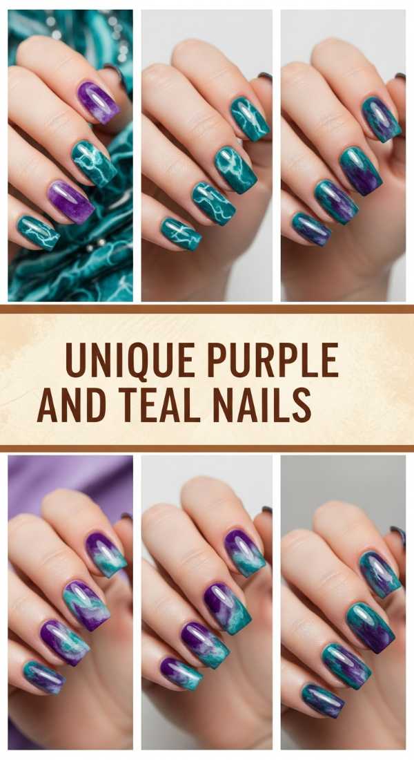 Unique Purple And Teal Nails 69f32b6c3aea3