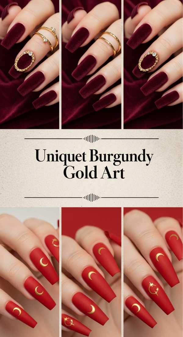 Unique Velvet Burgundy Gold Art 69e27309f3184