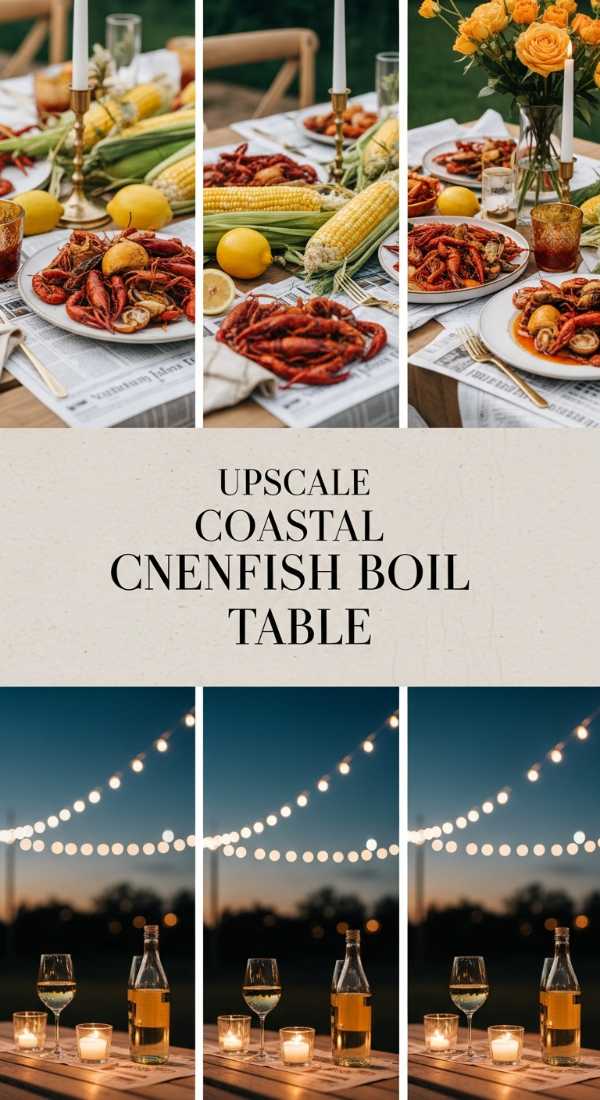 Upscale Coastal Crawfish Boil Table 69df24385acd2