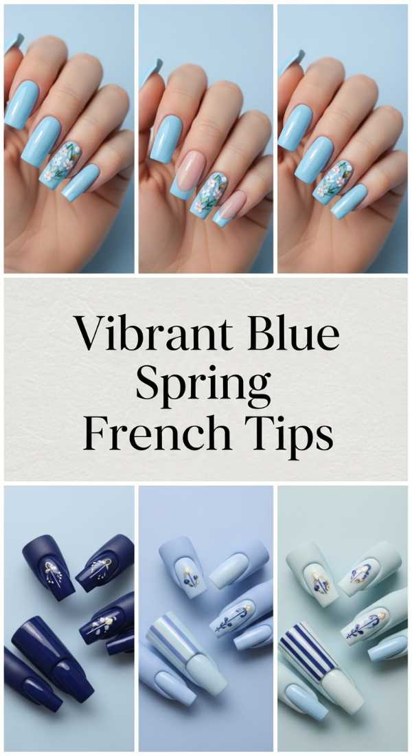 Vibrant Blue Spring French Tips 69f32b6616a44