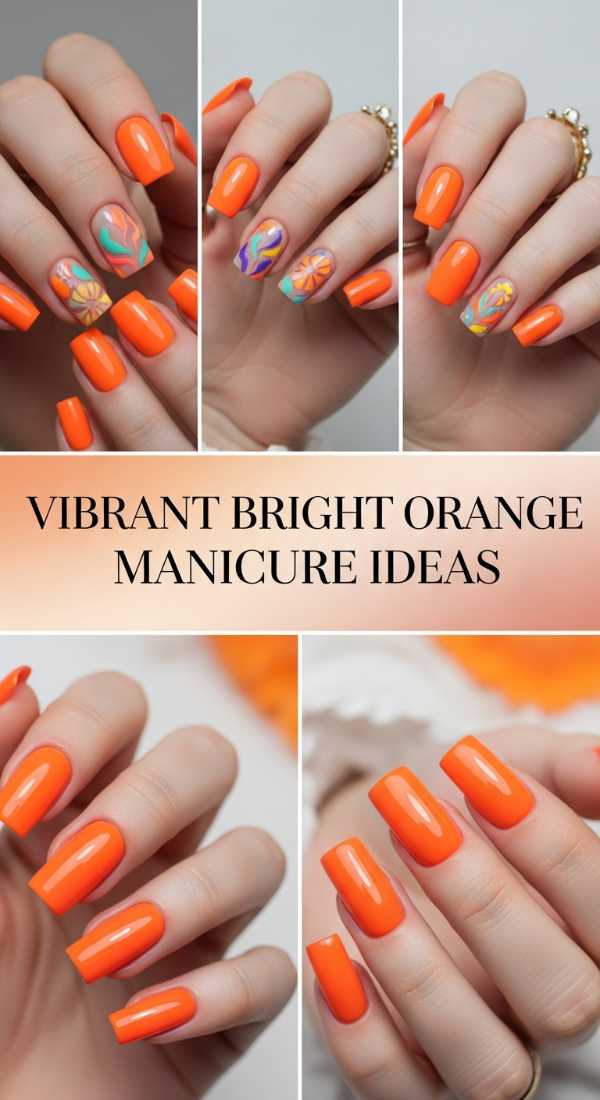 Vibrant Bright Orange Manicure Ideas 69ece5a52292a