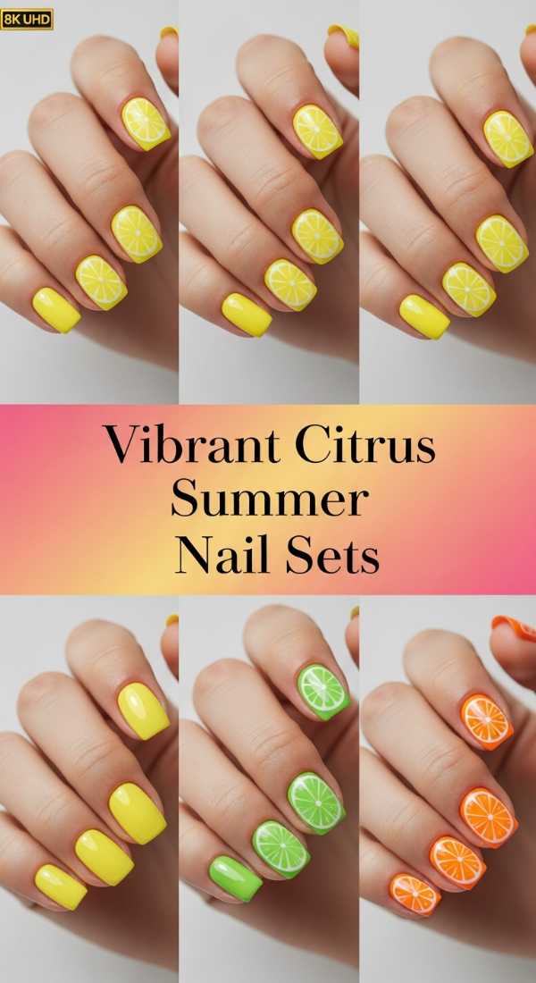 Vibrant Citrus Summer Nail Sets 69f24a6ba5467