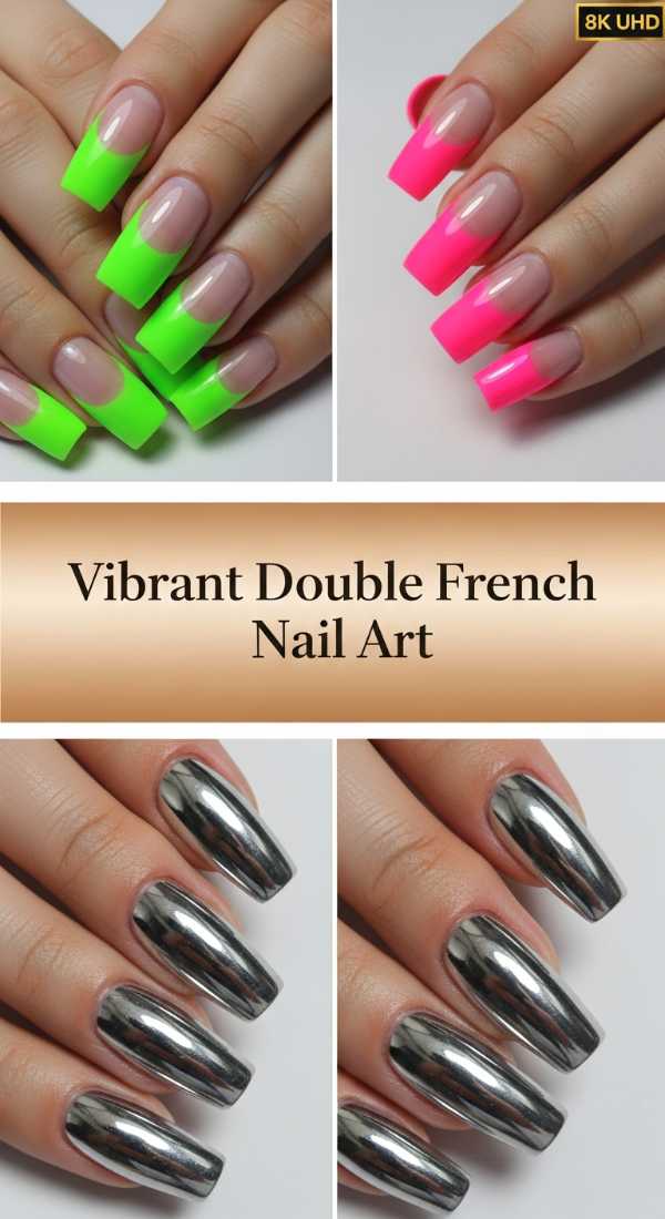 Vibrant Double French Nail Art 69e72cc59e795