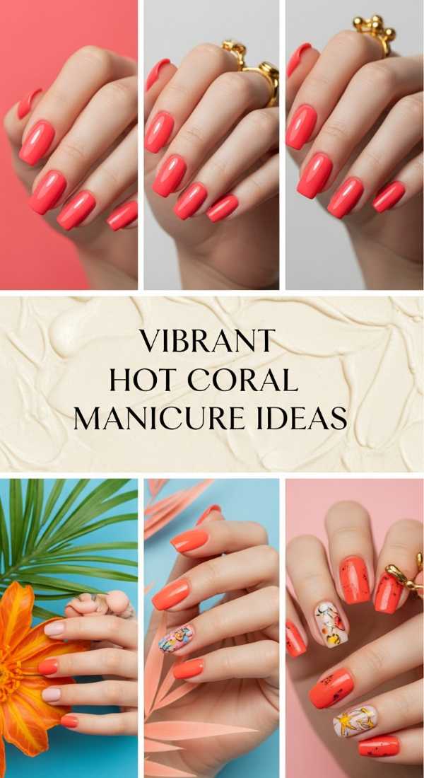 Vibrant Hot Coral Manicure Ideas 69f0ca3a24abb