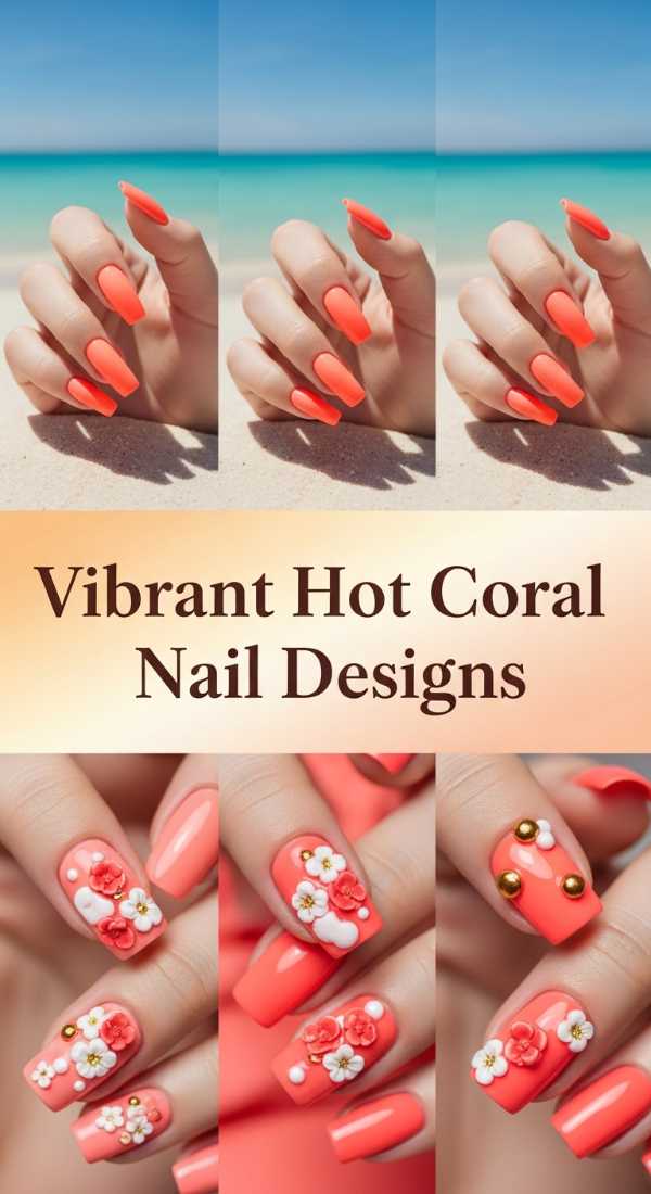 Vibrant Hot Coral Nail Designs 69f0cc4805abf