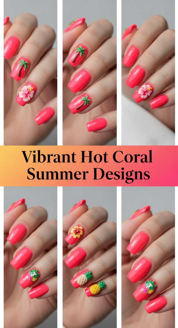 Vibrant Hot Coral Summer Designs 69f0cc415dc36
