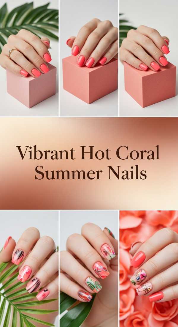 Vibrant Hot Coral Summer Nails 69f0cc2ccbebb