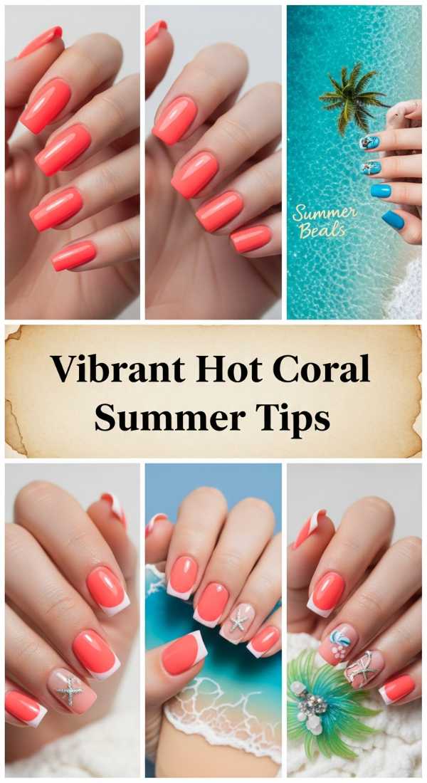 Vibrant Hot Coral Summer Tips 69ee409f9bc6e
