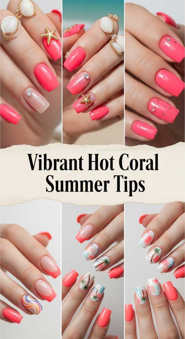 Vibrant Hot Coral Summer Tips 69ef3c65c1dad