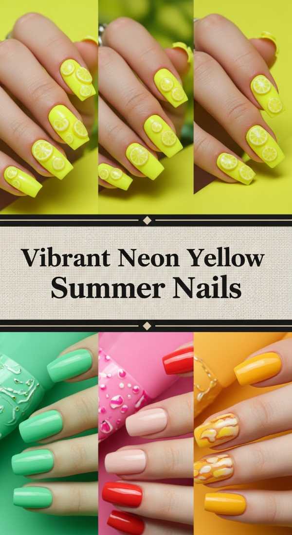 Vibrant Neon Yellow Summer Nails 69ecf89ca2c98