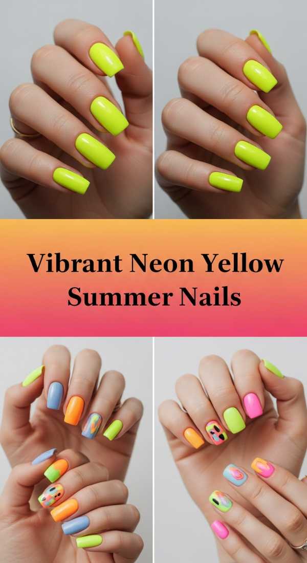 Vibrant Neon Yellow Summer Nails 69f0ca527bfb9