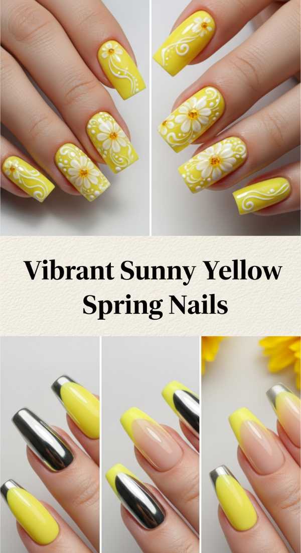 Vibrant Sunny Yellow Spring Nails 69ee417a1c235
