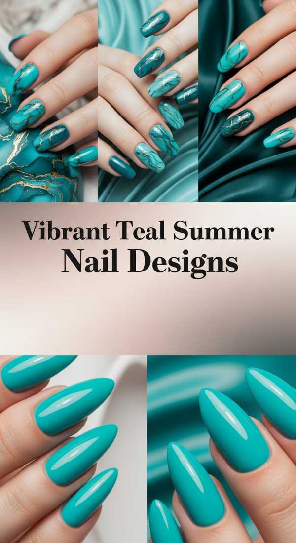 Vibrant Teal Summer Nail Designs 69ee5921e6279