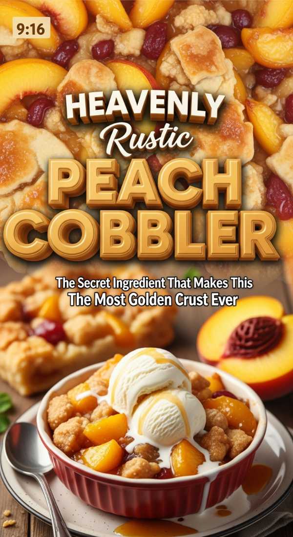 Vintage Style Homemade Peach Cobbler