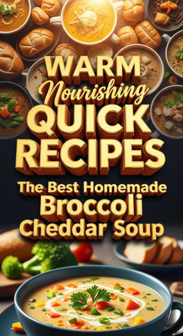 Warm Nourishing Quick Recipes Broccoli Cheddar Soup