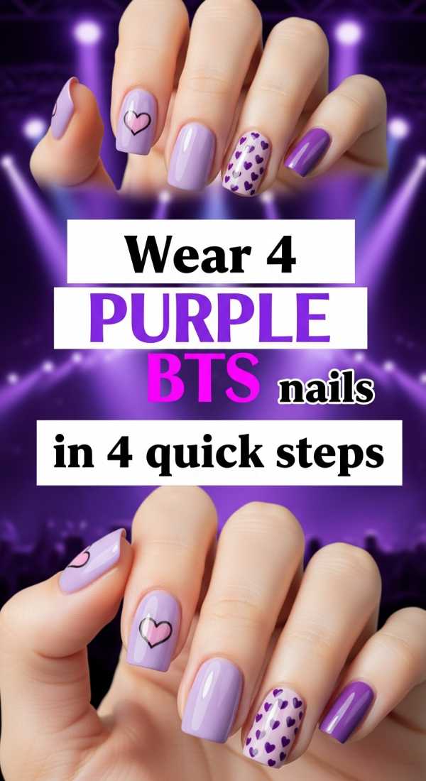 Wear 4 Purple Bts Nails In 4 Quick Steps 69eba3b80de90