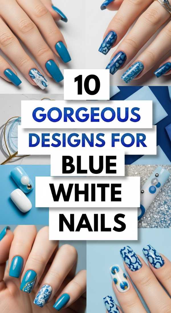 10 Gorgeous Designs For Blue White Nails 6a0059d60a9d7