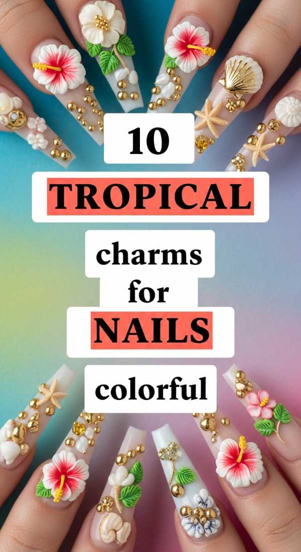 10 Tropical Charms For Nails Colorful 6a0f1151ae1f6