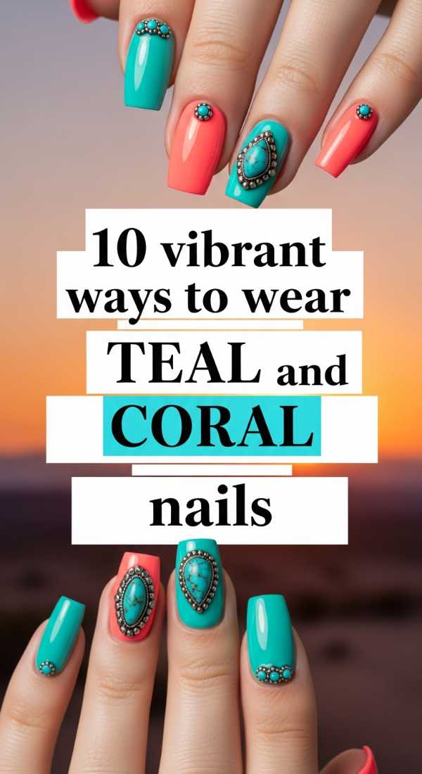 The 2026 Edit: Trendsetting Manicures You’ll Be Seeing Everywhere 10 Vibrant Ways To Wear Teal And Coral Nails 6a059f6a83d1c