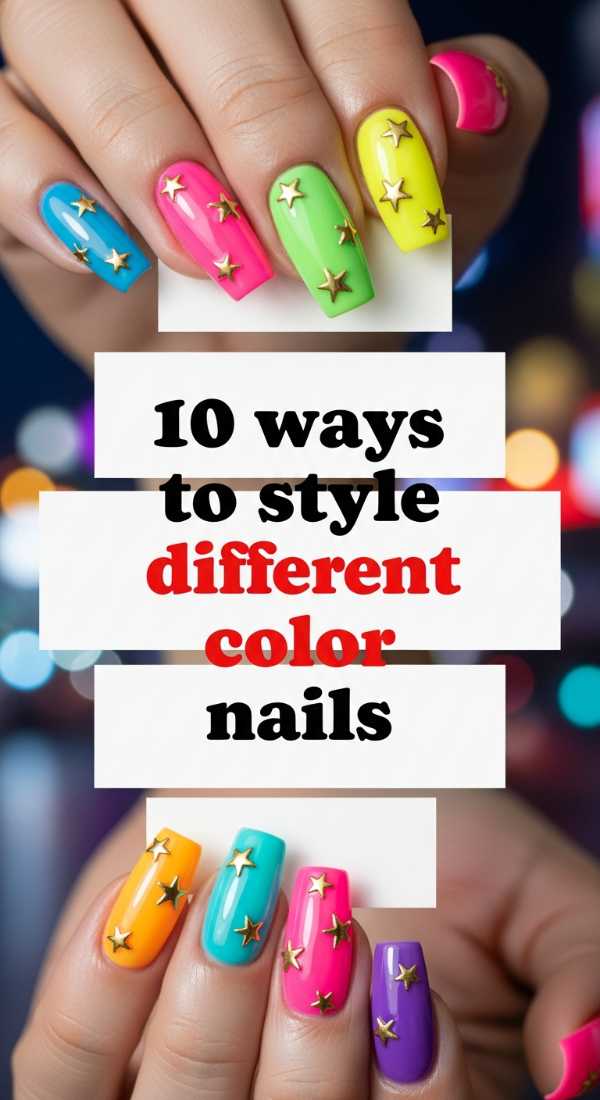 Chaos to Couture: How to Master the Colorful Junk Nail Trend 10 Ways To Style Different Color Nails 6a0f0b7a846b3