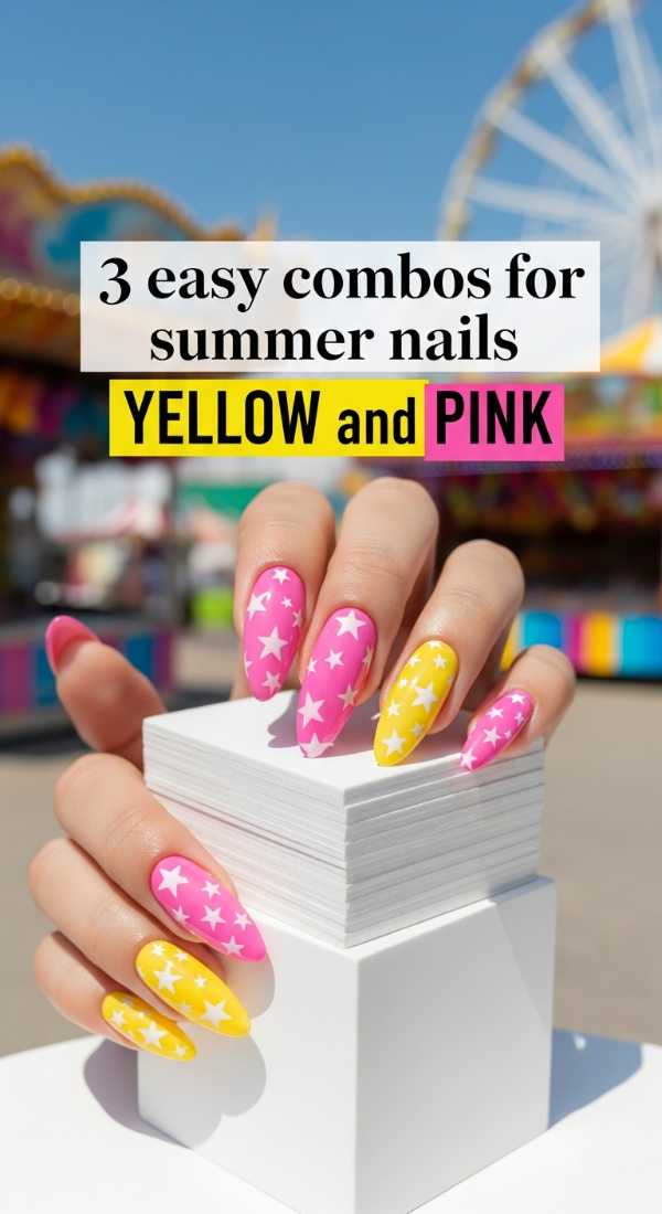 3 Easy Combos For Summer Nails Yellow And Pink 6a031a21b4490