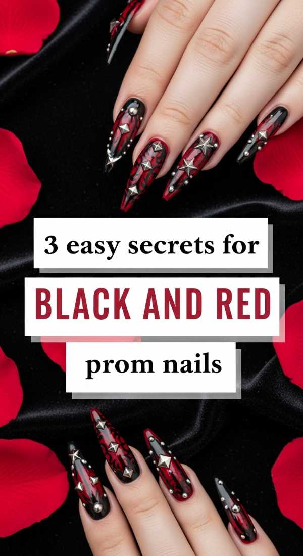 3 Easy Secrets For Black And Red Prom Nails 6a031a1770692