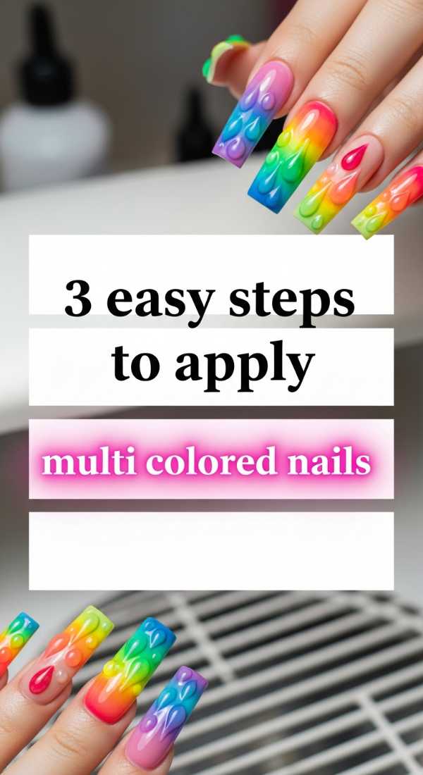 3 Easy Steps To Apply Multi Colored Nails 6a0f0b77bb449
