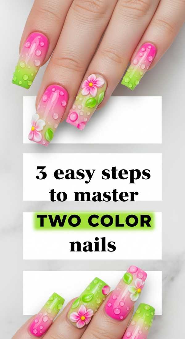 3 Easy Steps To Master Two Color Nails 6a0f0dd34b5a8