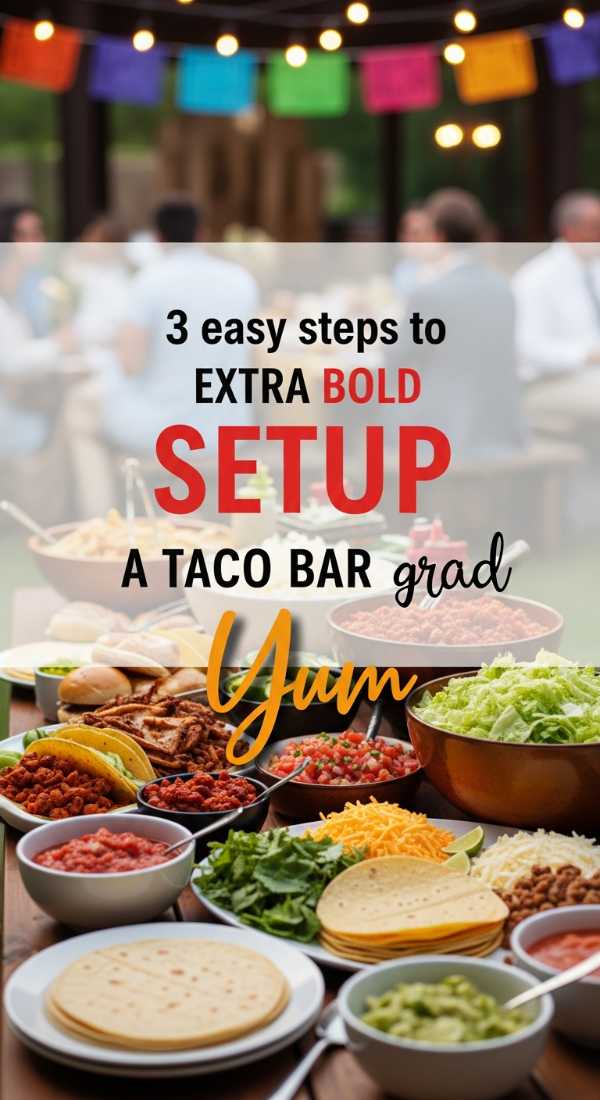 3 Easy Steps To Setup A Taco Bar Graduation 6a0db3ea42838