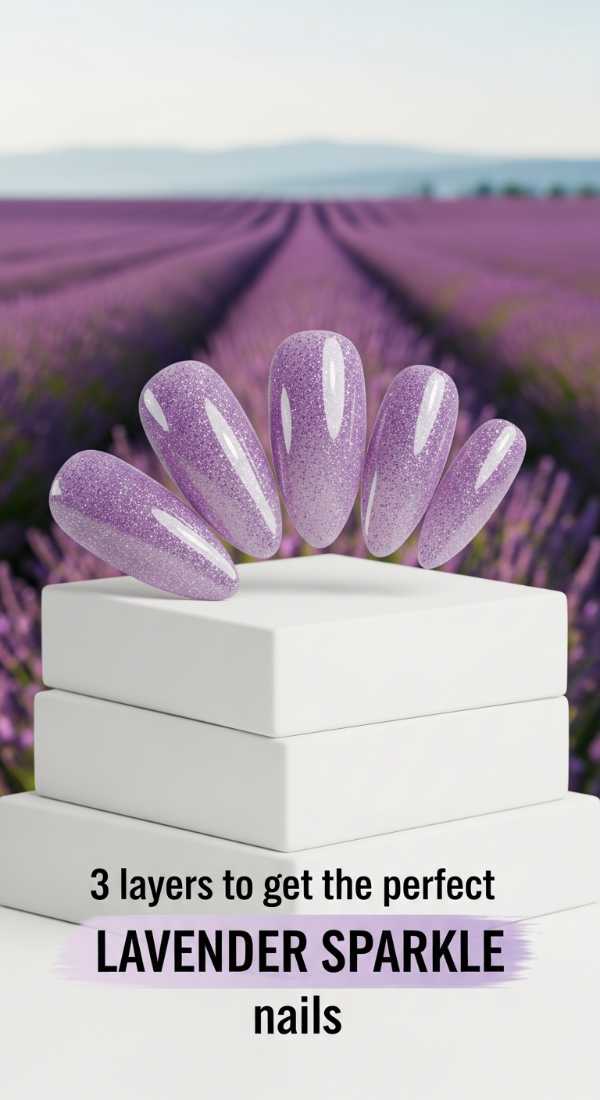 3 Layers To Get The Perfect Lavender Sparkle Nails 69ff59617eecb