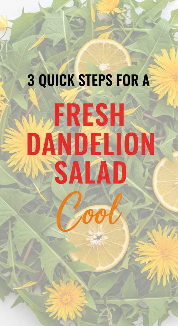 3 Quick Steps For A Fresh Dandelion Salad 69f4514112e84