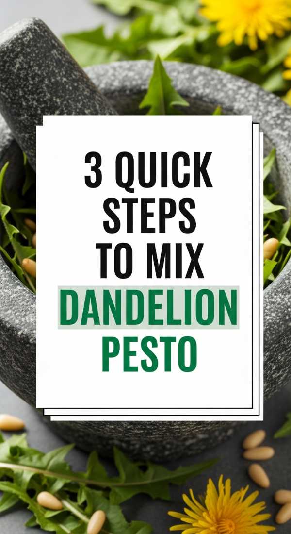 3 Quick Steps To Mix Dandelion Pesto 69fd8888f2628