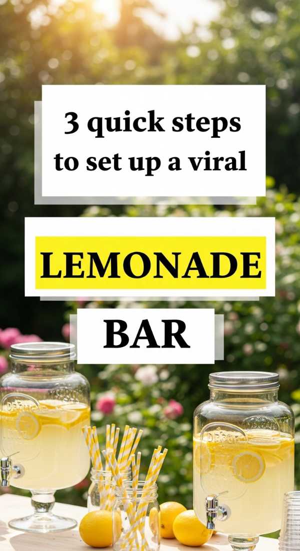 3 Quick Steps To Set Up A Viral Lemonade Bar 6a06c54deb30e