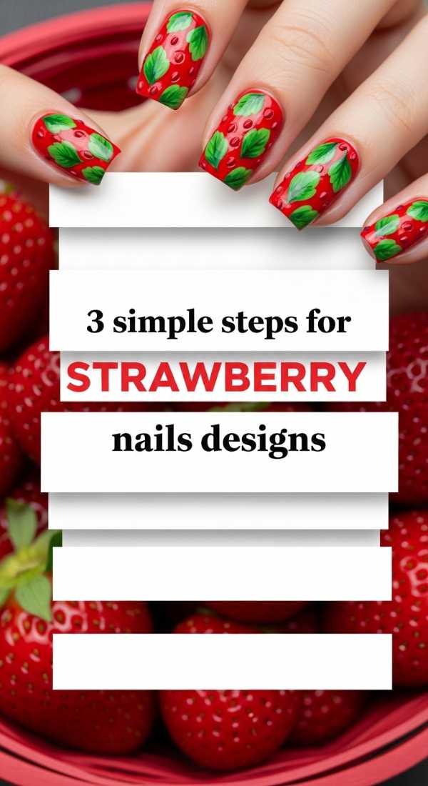 3 Simple Steps For Strawberry Nails Designs 6a021e622f392