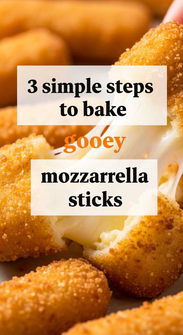 3 Simple Steps To Bake Gooey Mozzarella Sticks 6a14424ded3cd