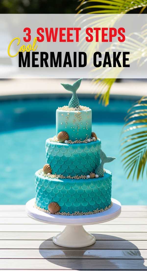 3 Simple Steps To Decorate A Mermaid Pool Party Cake 6a057be093c6f