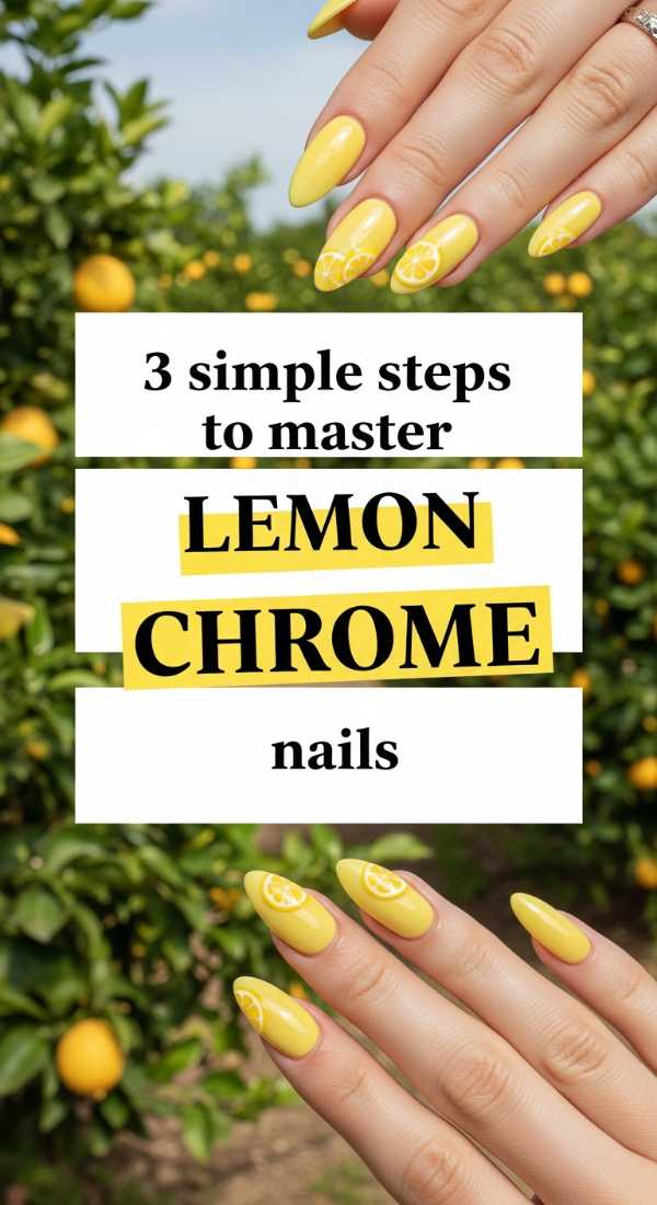 3 Simple Steps To Master Lemon Chrome Nails 69ff595fb3ca8