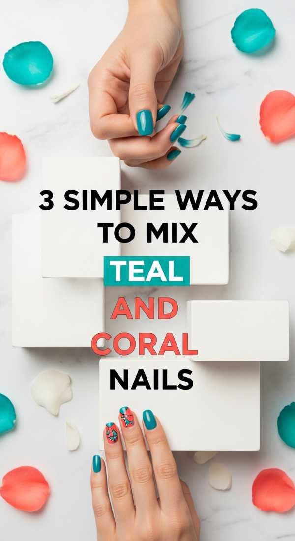 3 Simple Ways To Mix Teal And Coral Nails 6a059cb7a25a4