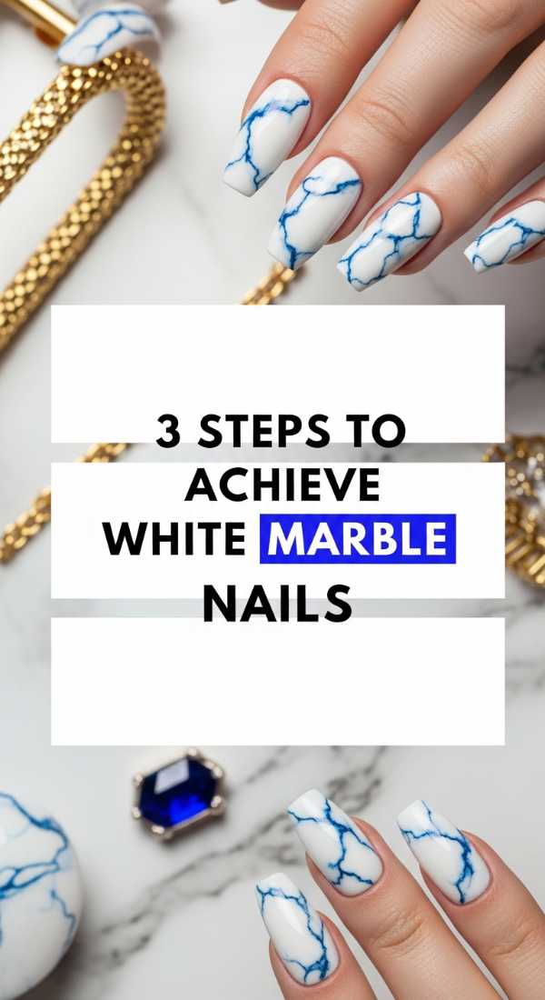 3 Steps To Achieve White Marble Nails 69fc7e4adfc75