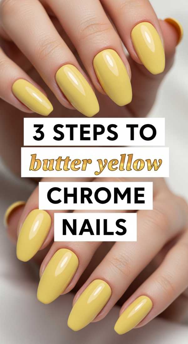 3 Steps To Butter Yellow Chrome Nails 6a033a0c57255